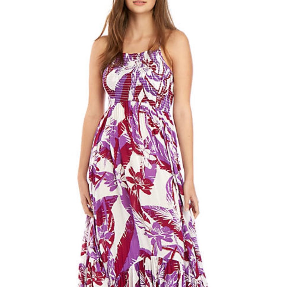 Free People Maxi Dress smocked bodice sundress L